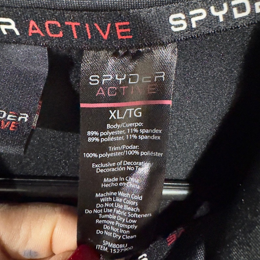 Spyder Active Men's Quarter Zip Long Sleeve‎ Athletic Fit Shirt XL Performance - Picture 14 of 16
